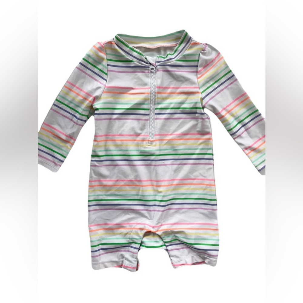 🩵4/$20 GAP Kids Multicolor Striped Swim Rashguard